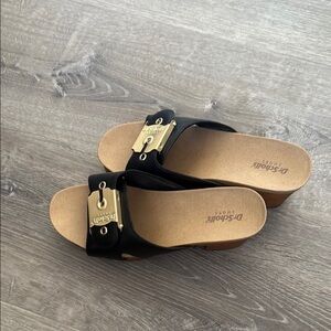 Dr. Scholl's Black and Tan Mules Comfortable Clogs